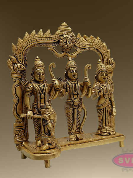 8 Inch Ram Darbar Brass Murti – Divine Rama Parivar Statue for Mandir Decoration