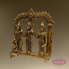 8 Inch Ram Darbar Brass Murti – Divine Rama Parivar Statue for Mandir Decoration