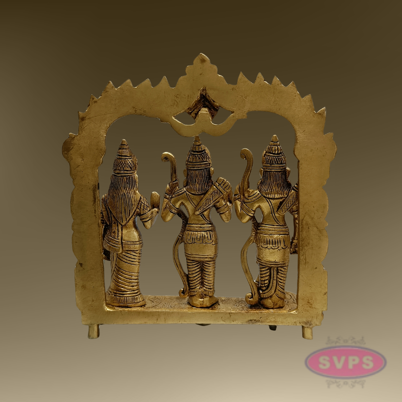 8 Inch Ram Darbar Brass Murti – Divine Rama Parivar Statue for Mandir Decoration