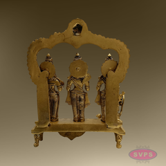 Ram Darbar Brass Idol 9 Inch – Sita Ram Lakshman Hanuman Pooja Set with Arch