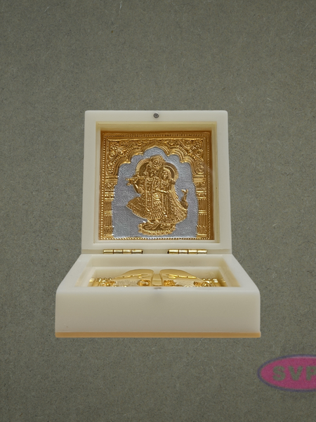 Lord Radha Krishna Paduka Box – Decorative Pooja Gift Box