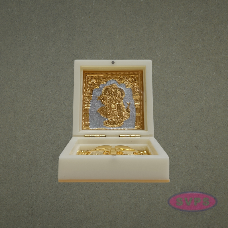 Lord Radha Krishna Paduka Box – Decorative Pooja Gift Box
