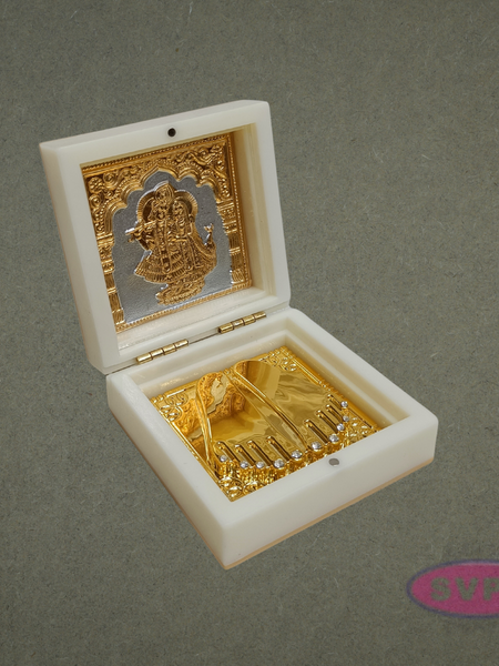 Lord Radha Krishna Paduka Box – Decorative Pooja Gift Box