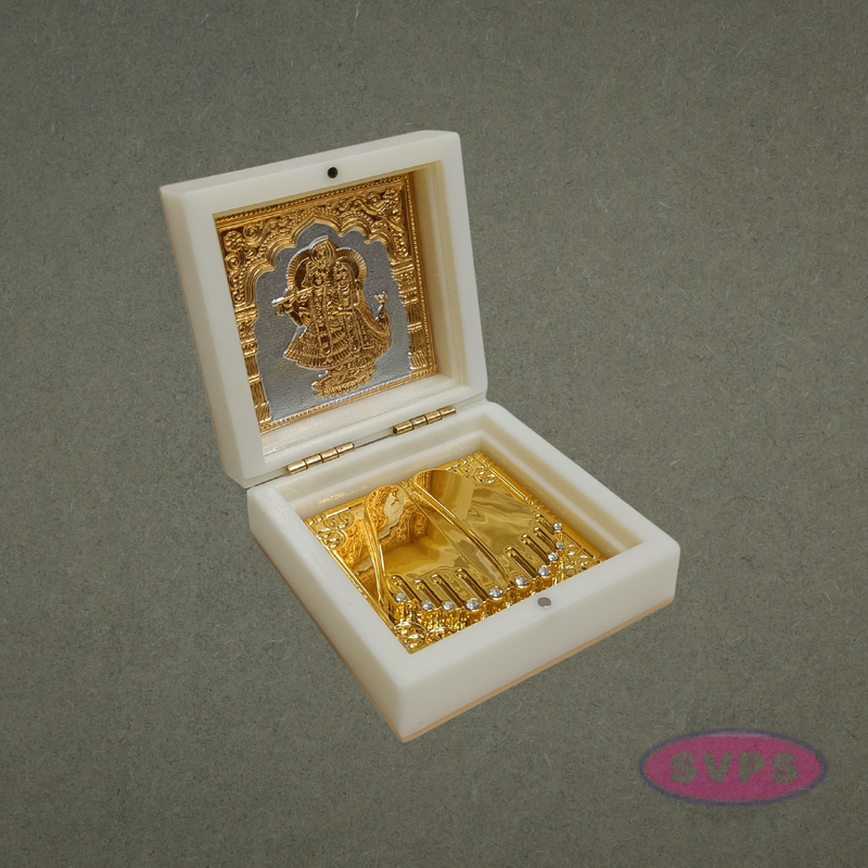 Lord Radha Krishna Paduka Box – Decorative Pooja Gift Box