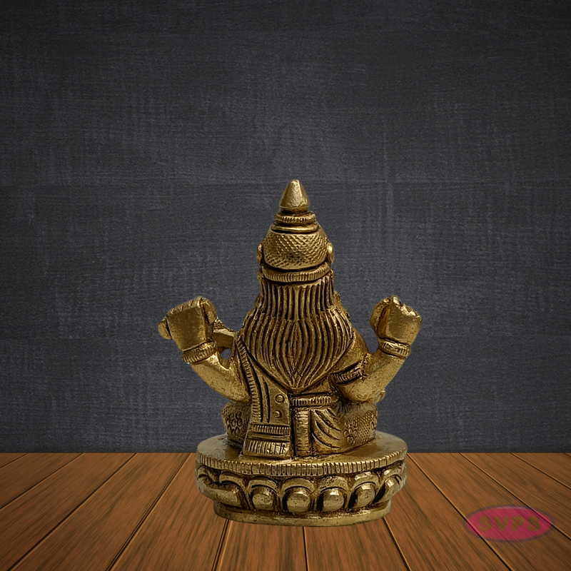 Antique Finish Brass Saraswati Idol – Goddess of Music & Wisdom with Veena