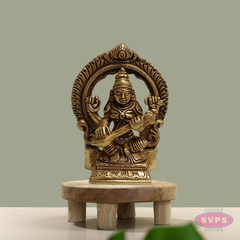 Brass Saraswati Idol Prabhavali Arch