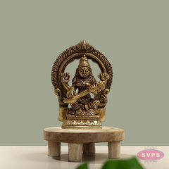 Brass Saraswati Idol Prabhavali Arch