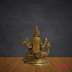 Brass Saraswathi Devi Idol Sitting on Swan – Handcrafted Goddess of Knowledge Statue