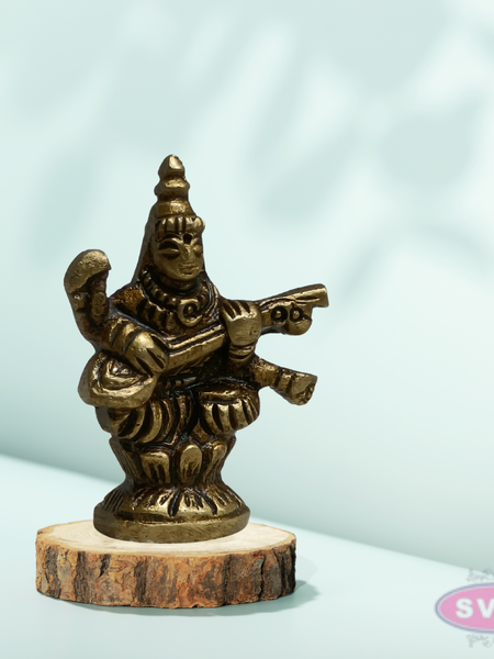 Mini Saraswathi Idol 1 Inch Brass Murti for Pooja & Pocket Temple