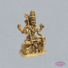 Brass Lord Shiva Murti – Seated Mahadev Idol for Home Temple