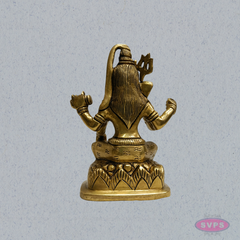 Brass Lord Shiva Murti – Seated Mahadev Idol for Home Temple