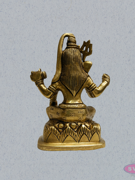 Brass Lord Shiva Murti – Seated Mahadev Idol for Home Temple