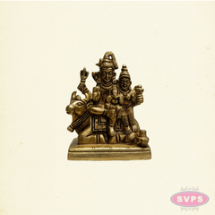 Handcrafted Brass Shiv Parivar Idol with Nandi – Traditional Hindu Family Statue