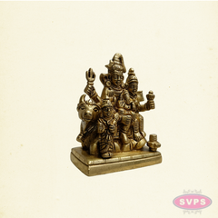 Brass Shiva Family Statue with Lord Murugan, Ganesha & Nandi