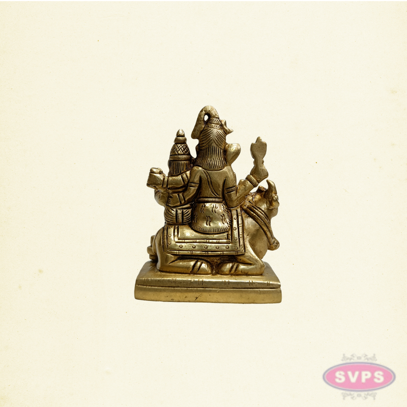 Brass Shiva Family Statue with Lord Murugan, Ganesha & Nandi