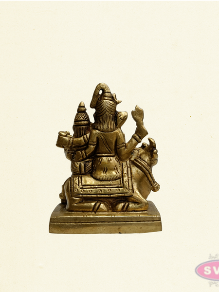 Handcrafted Brass Shiv Parivar Idol with Nandi – Traditional Hindu Family Statue