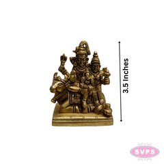 Handcrafted Brass Shiv Parivar Idol with Nandi – Traditional Hindu Family Statue