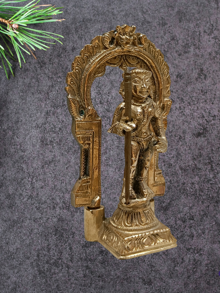 Handmade Panchalogam  Palani Murugar With Tiruvachi / Kumarar Karthikeyar Statue - 3.5 Inches