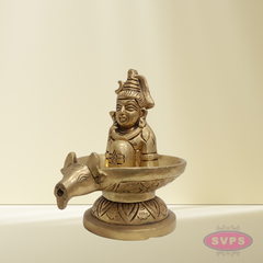 Brass Shiva Lingam with Lord Shiva Idol – Sacred Shivling with Shivan for Pooja