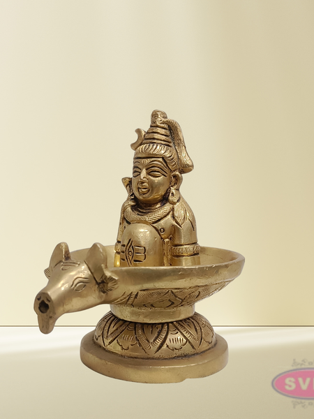 Brass Shiva Lingam with Lord Shiva Idol – Sacred Shivling with Shivan for Pooja