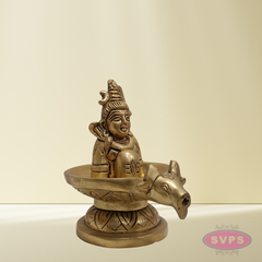 Brass Shiva Lingam with Lord Shiva Idol – Sacred Shivling with Shivan for Pooja