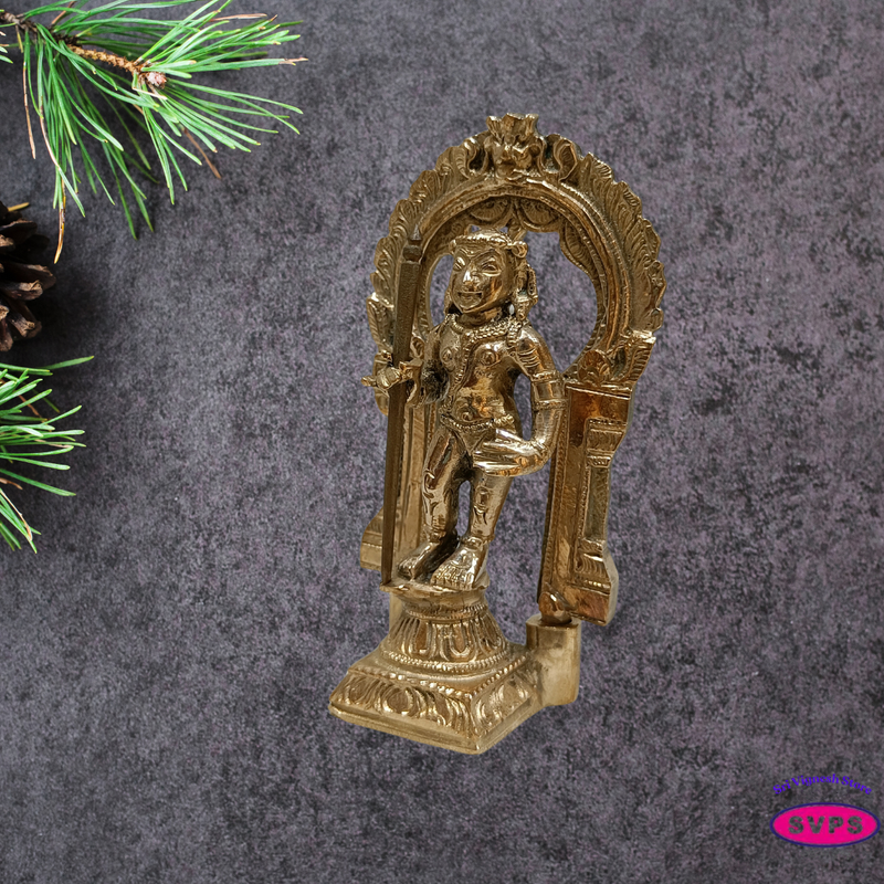 Handmade Panchalogam  Palani Murugar With Tiruvachi / Kumarar Karthikeyar Statue - 3.5 Inches