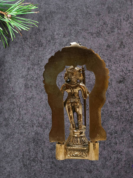 Handmade Panchalogam  Palani Murugar With Tiruvachi / Kumarar Karthikeyar Statue - 3.5 Inches