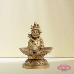 Brass Shiva Lingam with Lord Shiva Idol – Sacred Shivling with Shivan for Pooja