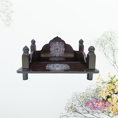 Wooden Pooja Simhasanam for Idols – Classic Dark Finish