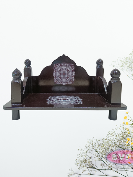 Wooden Pooja Simhasanam for Idols – Classic Dark Finish
