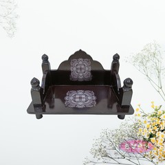 Wooden Pooja Simhasanam for Idols – Classic Dark Finish