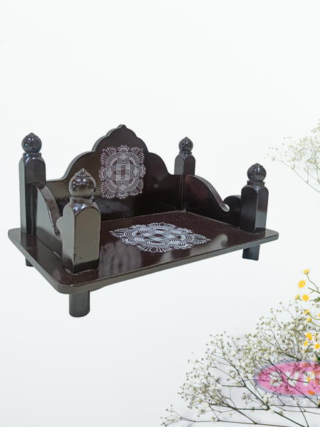 Wooden Pooja Simhasanam for Idols – Classic Dark Finish