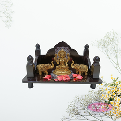 Wooden Pooja Simhasanam for Idols – Classic Dark Finish