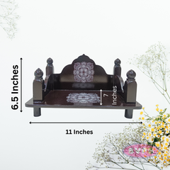 Wooden Pooja Simhasanam for Idols – Classic Dark Finish