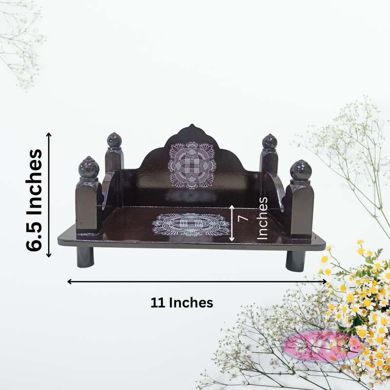 Wooden Pooja Simhasanam for Idols – Classic Dark Finish