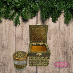 Meenakari Wooden Dry Fruit Box with 1 Glass Jars – Peacock Design Decorative Gift Box