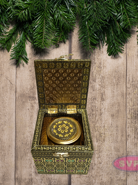 Meenakari Wooden Dry Fruit Box with 1 Glass Jars – Peacock Design Decorative Gift Box