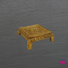 Traditional Brass Pooja Peedam with Floral Engraving