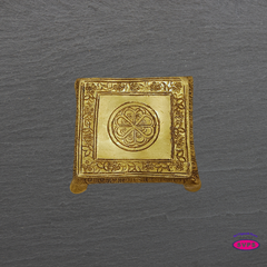 Traditional Brass Pooja Peedam with Floral Engraving