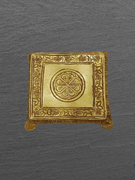 Traditional Brass Pooja Peedam with Floral Engraving