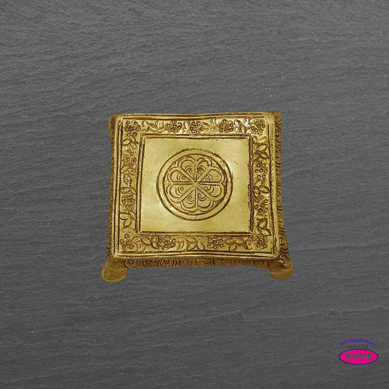 Traditional Brass Pooja Peedam with Floral Engraving
