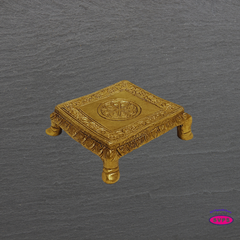 Traditional Brass Pooja Peedam with Floral Engraving