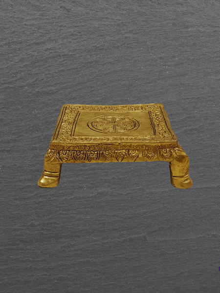Traditional Brass Pooja Peedam with Floral Engraving