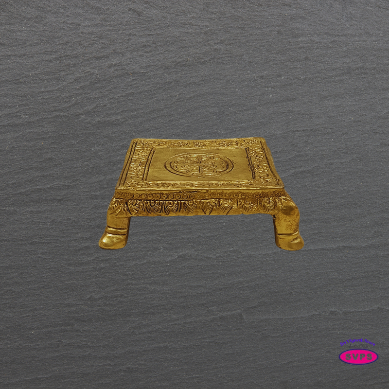 Traditional Brass Pooja Peedam with Floral Engraving