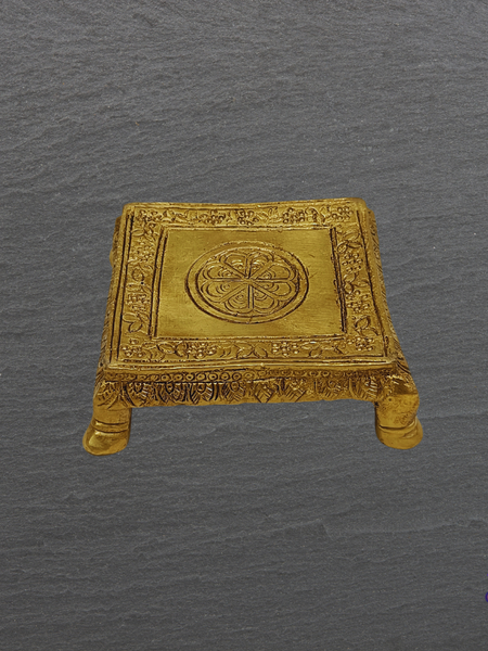 Traditional Brass Pooja Peedam with Floral Engraving