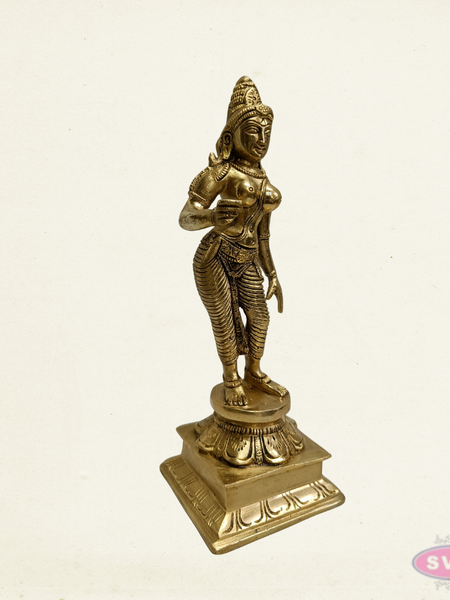 Brass Sivakami Devi Murti – 9 Inch Temple Style Hindu Goddess Idol