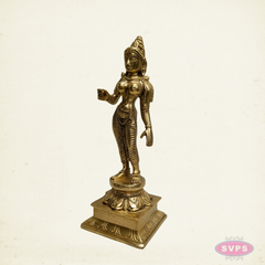 Brass Sivakami Devi Murti – 9 Inch Temple Style Hindu Goddess Idol