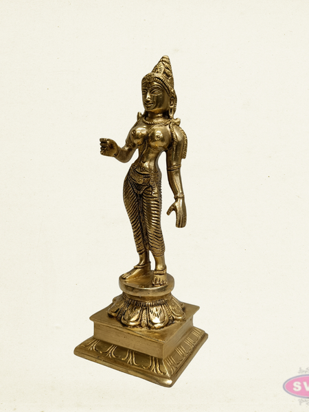 Brass Sivakami Devi Murti – 9 Inch Temple Style Hindu Goddess Idol
