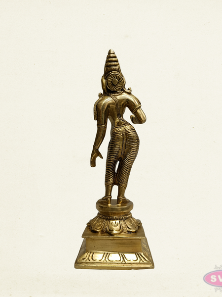 Brass Sivakami Devi Murti – 9 Inch Temple Style Hindu Goddess Idol