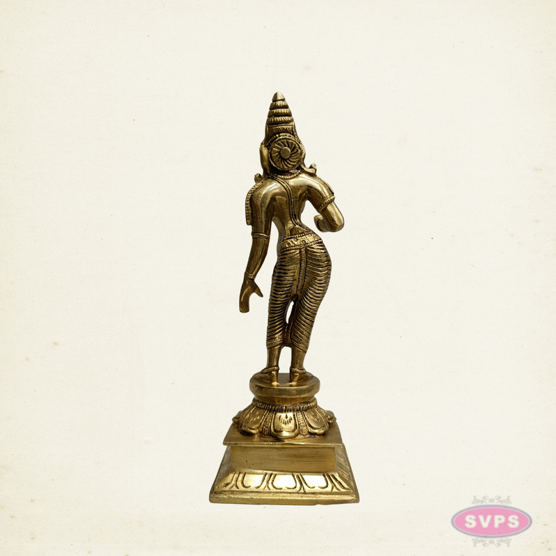 Brass Sivakami Devi Murti – 9 Inch Temple Style Hindu Goddess Idol